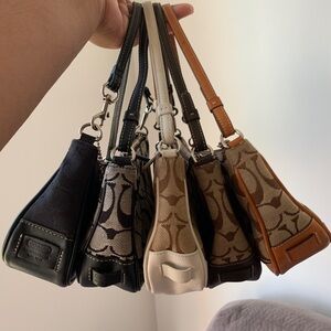Vintage Coach Demi Bags 6094 Collection - Black, Browns, White, Cream and Red.